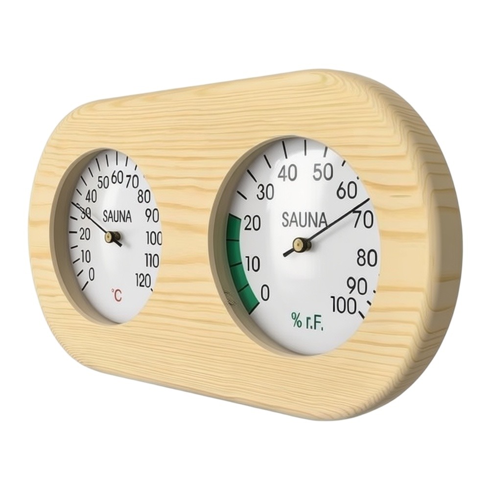 Spa Wellness Center - Dual Temperature Humidity Gauge Pinus Sylvestris